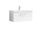 800mm Wall Hung 1 Drawer Vanity & Basin 3 - Nuie ARN125D White, White colour ,image 1