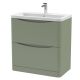 800mm Floor Standing 2 Drawer Vanity & Ceramic Basin - Nuie LUN803A Green, Green colour ,image 1