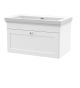 800mm Wall Hung 1 Drawer Vanity & Basin 0TH - Nuie CLC196H White, White colour ,image 1
