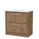 800mm Floor Standing 2-Drawer Vanity with Marble Worktop - Hudson Reed LIL2735CMT Oak, Oak colour ,image 1