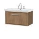 800mm Wall Hung Single Drawer Vanity with Basin - 3 Tap Hole - Hudson Reed LIL2725B Oak, Oak colour ,image 1
