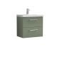 600mm Wall Hung 2 Drawer Vanity & Basin 3 - Nuie ARN824D Green, Green colour ,image 1
