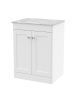 600mm Floor Standing 2-Door Vanity with Marble Top - Nuie CLC125GMT White, White colour ,image 1