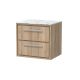 600mm Wall Hung 2-Drawer Vanity with Marble Worktop - Hudson Reed LIL3024CMT Oak, Oak colour ,image 1