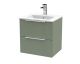 500mm Wall Hung 2 Drawer Vanity & Basin 2 - Hudson Reed DFF892B Green, Green colour ,image 1