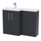 1100mm Left Hand Combination - Nuie ARN1411L Black, Black colour ,image 1