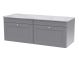 1200mm Wall Hung 2-Drawer Vanity with Marble Top - Nuie CLC294GMT2 Grey, Grey colour ,image 1