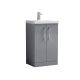 500mm Floor Standing 2 Door Vanity & Basin 1 - Nuie ARN2201A Grey, Grey colour ,image 1