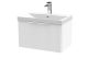 600mm Wall Hung Single Drawer Vanity & Basin 3 - Hudson Reed DFF194D White, White colour ,image 1