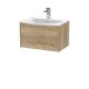 600mm Wall Hung Single Drawer Vanity & Basin 4 - Hudson Reed JNU1822G Oak, Oak colour ,image 1