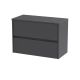 800mm Wall Hung 2 Drawer Unit & Worktop - Nuie HAV2206W Grey, Grey colour ,image 1