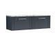 1200 Wall Hung 2-Drawer Vanity & Laminate Worktop - Nuie DPF1494LCM2 Black, Black colour ,image 1