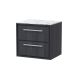 600mm Wall Hung 2-Drawer Vanity with Marble Worktop - Hudson Reed LIL2224CMT Grey, Grey colour ,image 1