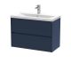 800mm Wall Hung 2-Drawer Unit & Basin 1 - Nuie HAV2906A Blue, Blue colour ,image 1