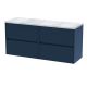 1200mm Wall Hung 4-Drawer Unit & Laminate Worktop - Nuie HAV2904LBG2 Blue, Blue colour ,image 1