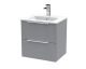 500mm Wall Hung 2 Drawer Vanity & Basin 2 - Hudson Reed DFF292B Grey, Grey colour ,image 1