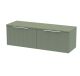 1200mm Wall Hung 2 Drawer Vanity & Worktop - Hudson Reed DFF894W2 Green, Green colour ,image 1