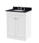 600mm Floor Standing 2 Door Vanity & Marble Top 3TH - Nuie CLC125BR3 White, White colour ,image 1