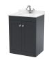600mm Floor Standing 2 Door Vanity & Marble Top 1TH - Nuie CLC1425WR1 Black, Black colour ,image 1