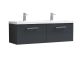 1200mm Wall Hung 2 Drawer Vanity & Double Basin - Nuie ARN1422F Black, Black colour ,image 1