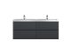 1200 Wall Hung 4 Drawer Vanity & Double Basin - Hudson Reed URB1404F Black, Black colour ,image 1