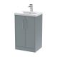 500mm Floor Standing 2 Door Vanity & Basin 1 - Hudson Reed JNU2301A Grey, Grey colour ,image 1
