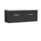 1200 Wall Hung 2-Drawer Unit & Laminate Worktop - Nuie ATH040LCM2 Black, Black colour ,image 1