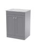 600mm Floor Standing 2-Door Vanity with Marble Top - Nuie CLC225GMT Grey, Grey colour ,image 1