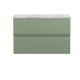 800mm Wall Hung 2 Drawer Unit & Laminate Top - Hudson Reed URB806LBG Green, Green colour ,image 1