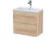 600mm Wall Hung 2-Drawer Unit & Basin - Hudson Reed CBI3030A Oak, Oak colour ,image 1