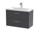 800mm Wall Hung 2 Drawer Vanity & Basin 1 - Hudson Reed JNU2226A Grey, Grey colour ,image 1