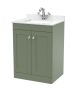 600mm Floor Standing 2 Door Vanity & Marble Top 1TH - Nuie CLC825WS1 Green, Green colour ,image 1