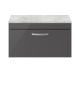 800mm Wall Hung Cabinet With Grey Worktop - Nuie ATH080LBG Gloss Grey, Grey colour ,image 1