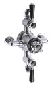 Triple Exposed Shower Valve - Hudson Reed BTSVT102 Chrome, Black/Chrome colour ,image 1