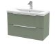 800mm Wall Hung 2 Drawer Vanity & Basin 1 - Hudson Reed DFF895A Green, Green colour ,image 1