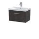 600mm Wall Hung 1 Drawer Vanity & Basin 3 - Hudson Reed JNU2622D Brown, Brown colour ,image 1
