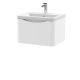 600mm Wall Hung 1 Drawer Vanity & Ceramic Basin - Nuie LUN105A White, White colour ,image 1