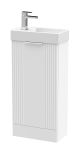 400mm Floor Standing Cabinet & Basin - Nuie FLT120 White, White colour ,image 1