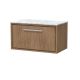 800mm Wall Hung Single Drawer Vanity with Marble Worktop - Hudson Reed LIL2725CMT Oak, Oak colour ,image 1