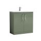 800mm Floor Standing 2 Door Vanity & Basin 4 - Nuie ARN805G Green, Green colour ,image 1