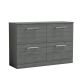 1200mm Floor Standing 4 Drawer Vanity & Worktop - Nuie ARN533W2 Grey, Grey colour ,image 1