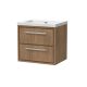 600mm Wall Hung 2-Drawer Vanity with Basin - 0 Tap Hole - Hudson Reed LIL2724K Oak, Oak colour ,image 1