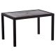Ascot 1200 x 800 Rattan Rectangular Polyresin Top Dining Table - Grey and Black