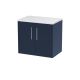 600mm Wall Hung 2-Door Vanity & Laminate Worktop - Hudson Reed JNU2923LSW Blue, Blue colour ,image 1