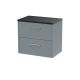600mm Wall Hung 2 Drawer Vanity & Laminate Top - Hudson Reed JNU2324LSB Grey, Grey colour ,image 1