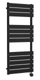 Square Flat Towel Radiator 1213x500 - Hudson Reed HL459 Black, Black colour ,image 1