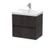 600mm Wall Hung 2 Drawer Unit & Basin 3 - Nuie HAV2604D Brown, Brown colour ,image 1