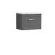600 Wall Hung Single Drawer Unit & Laminate Worktop - Nuie ATH039LCM Grey, Grey colour ,image 1