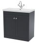 800mm Floor Standing 2-Door Vanity with Basin - 1 Tap Hole - Nuie CLC1426E Black, Black colour ,image 1