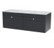 1200mm Wall Hung 2-Drawer Vanity with Marble Top - Nuie CLC1494GMT2 Black, Black colour ,image 1
